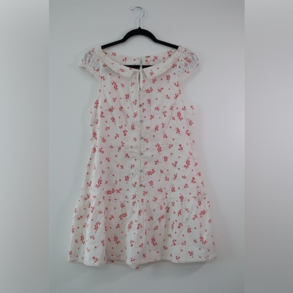 NWT Free People Beasley mini dress Ivory combo small pink flowers SZ Small - Picture 6 of 10